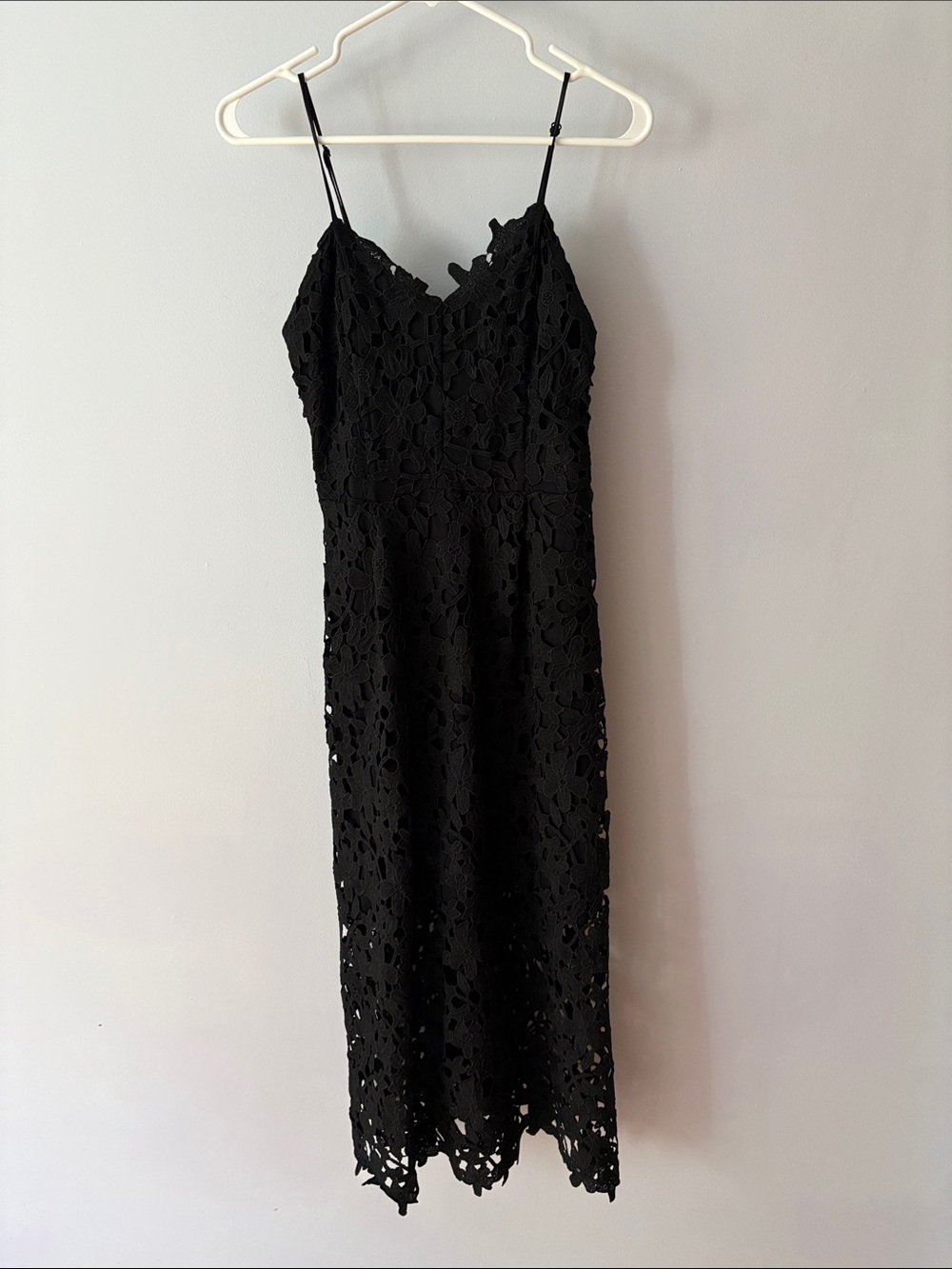 Express Black Lace Midi Slip Dress
